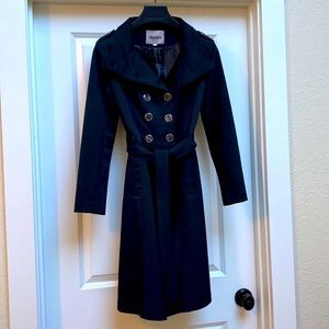 Max Mara!!! Black belted trench coat size L runs small so more like a size M